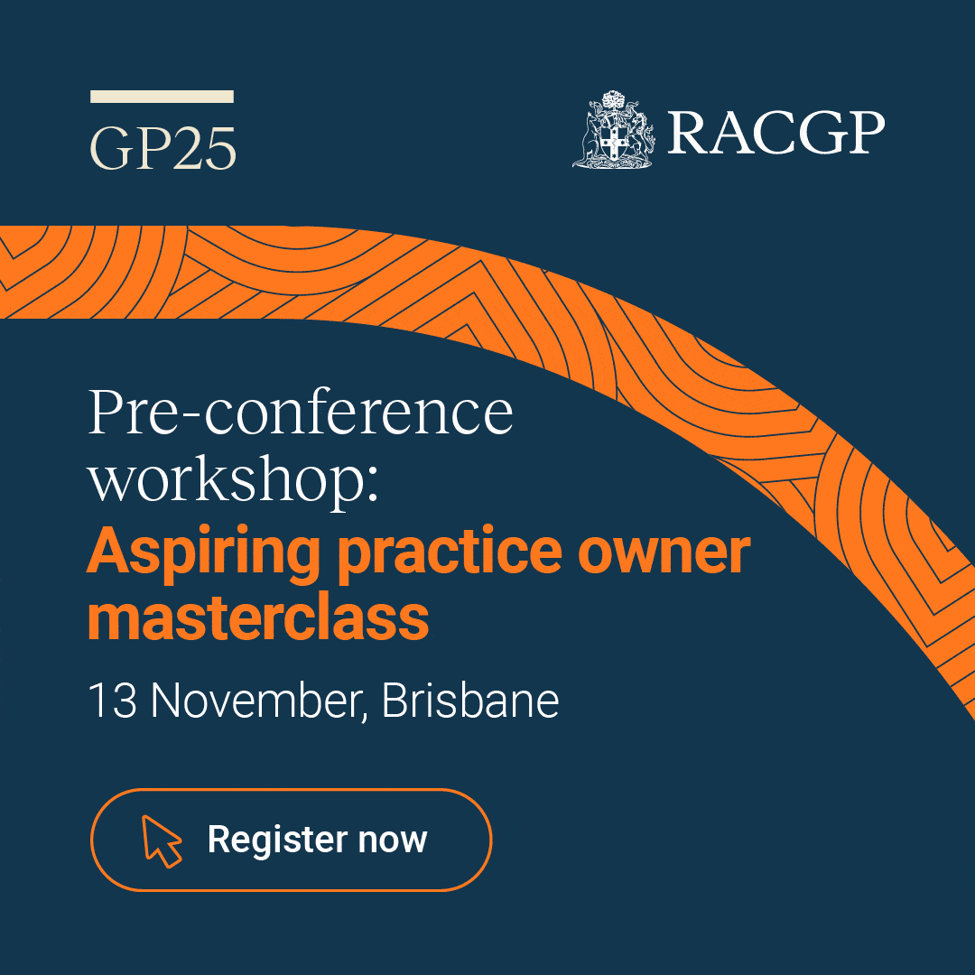 RACGP GP25 | Aspiring Practice Owner Masterclass Event Banner